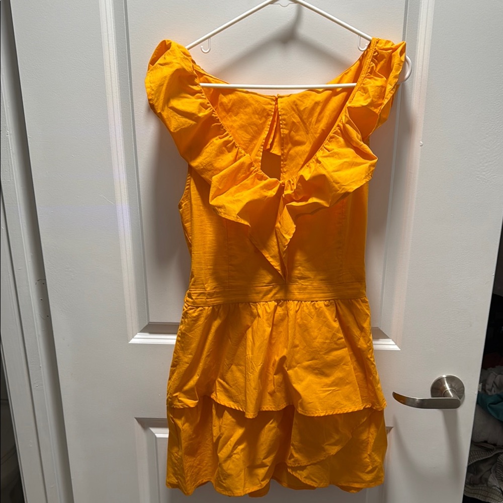Steve Madden Yellow Ruffle Mini Dress